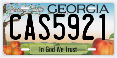 GA license plate CAS5921