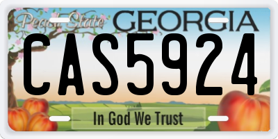 GA license plate CAS5924