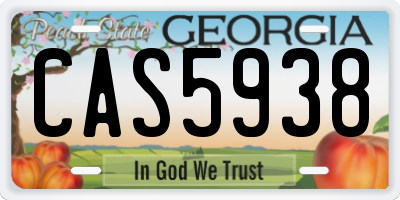 GA license plate CAS5938