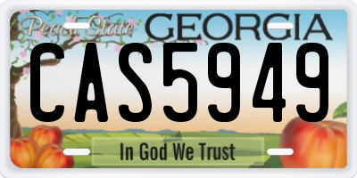 GA license plate CAS5949
