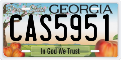 GA license plate CAS5951