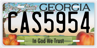 GA license plate CAS5954