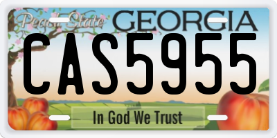 GA license plate CAS5955