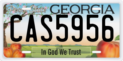 GA license plate CAS5956