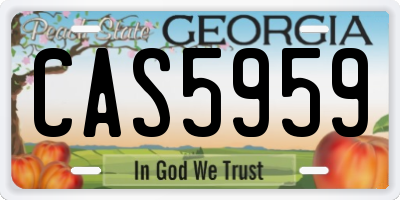 GA license plate CAS5959