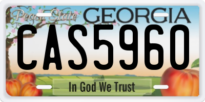 GA license plate CAS5960