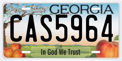 GA license plate CAS5964