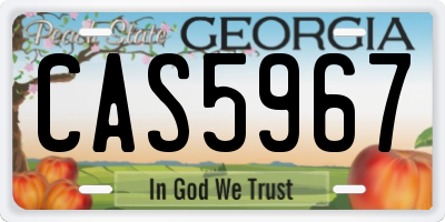 GA license plate CAS5967