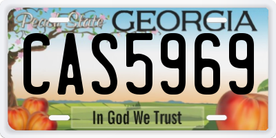 GA license plate CAS5969