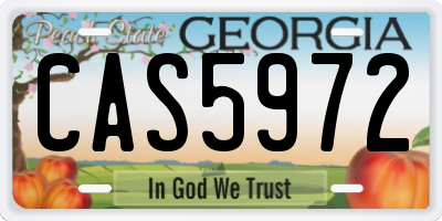 GA license plate CAS5972