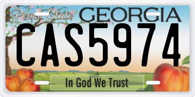 GA license plate CAS5974