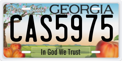 GA license plate CAS5975