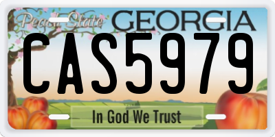 GA license plate CAS5979