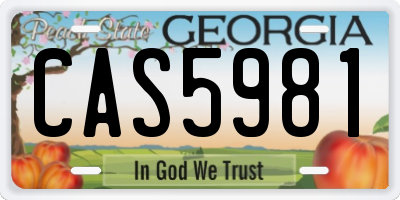 GA license plate CAS5981