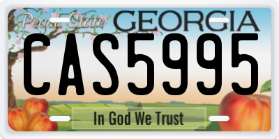 GA license plate CAS5995