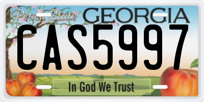 GA license plate CAS5997