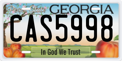 GA license plate CAS5998