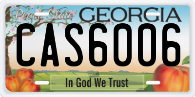 GA license plate CAS6006