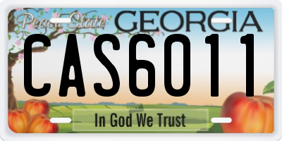 GA license plate CAS6011