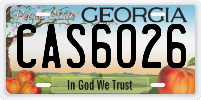 GA license plate CAS6026