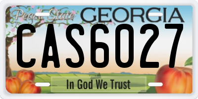GA license plate CAS6027