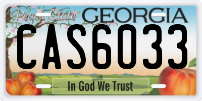 GA license plate CAS6033