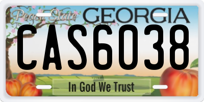 GA license plate CAS6038