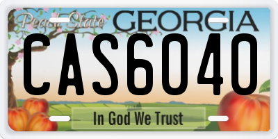 GA license plate CAS6040