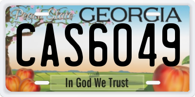 GA license plate CAS6049