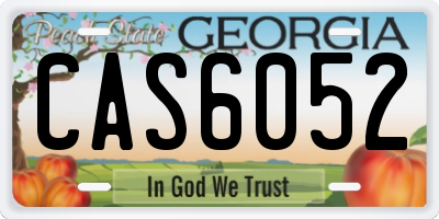 GA license plate CAS6052