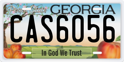 GA license plate CAS6056