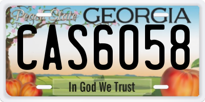 GA license plate CAS6058