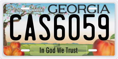 GA license plate CAS6059
