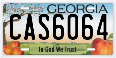 GA license plate CAS6064