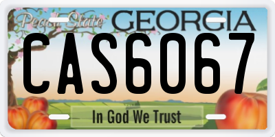 GA license plate CAS6067