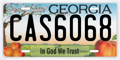 GA license plate CAS6068