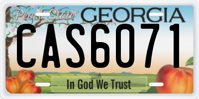 GA license plate CAS6071