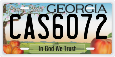 GA license plate CAS6072