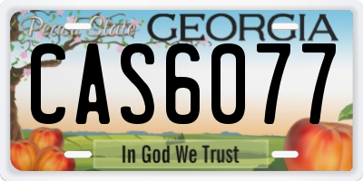 GA license plate CAS6077