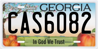 GA license plate CAS6082