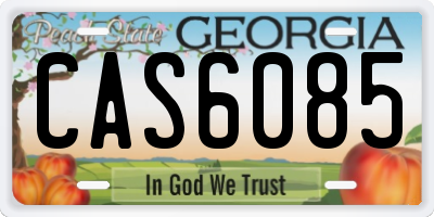 GA license plate CAS6085