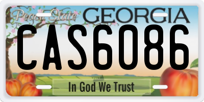 GA license plate CAS6086