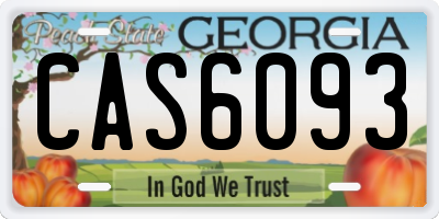 GA license plate CAS6093