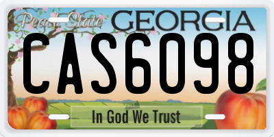 GA license plate CAS6098