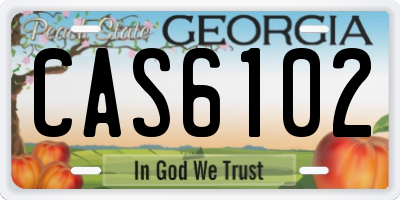 GA license plate CAS6102