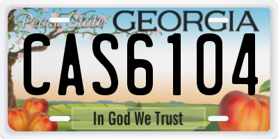 GA license plate CAS6104