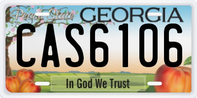 GA license plate CAS6106