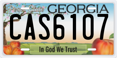 GA license plate CAS6107