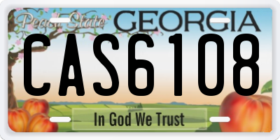 GA license plate CAS6108
