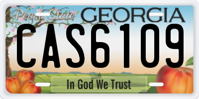 GA license plate CAS6109